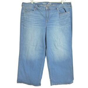 Torrid Women's Stretch Wide Leg Blue Denim Jeans Vintage High Rise Size 24R